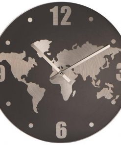 Ρολόι τοίχου αλουμινίου γκρι Ø30x2,7εκ.