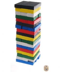 Επιτραπέζιο Jenga ξύλινο χρωματιστό 54 τεμαχίων Υ25x7x7εκ.