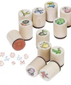 Goki σφραγίδες ξύλινες με ζωάκια 12 σχέδια Υ3εκ.