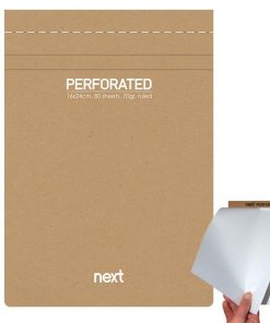 Next μπλοκ σημειώσεων perforated ριγέ 16,5x24εκ., 80φ., 70γρ.