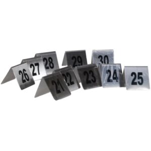 Αριθμοί τραπεζιού inox τύπου Λ, σετ 21-30 Υ5x5εκ. βάση