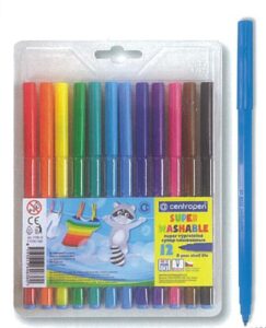 Centropen μαρκαδόροι ζωγραφικής washable 1mm 12χρώματα