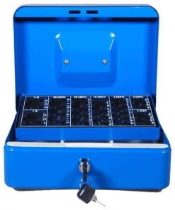 Κουτί φύλαξης-μεταφοράς χρημάτων μπλε 25x18x9εκ.