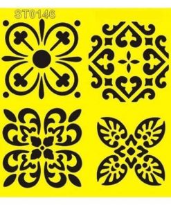 Στένσιλ πλαστικό "Μοτίβο 5" 16x16εκ.  (ST0146Β)