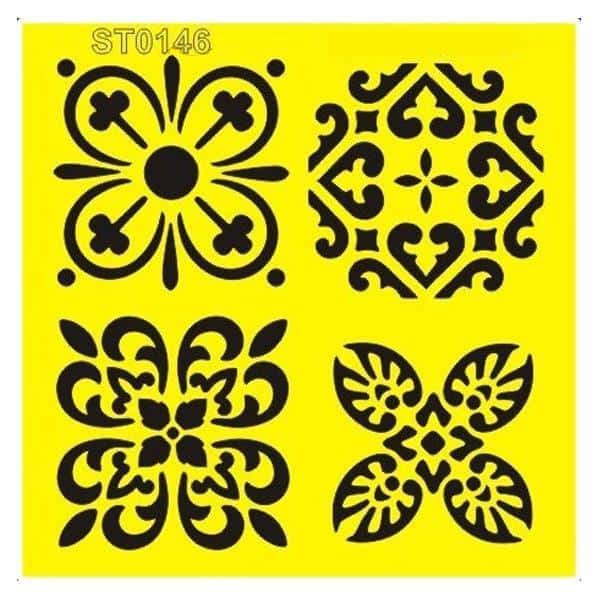 Στένσιλ πλαστικό "Μοτίβο 5" 16x16εκ. (ST0146Β)