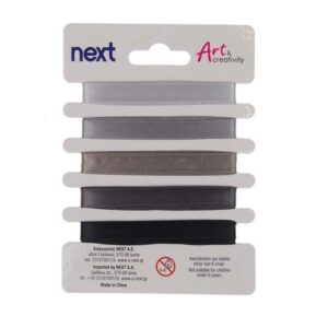 Κορδέλα σατέν γκρι 1εκ. χ 1 μέτρο