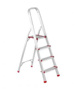 Σκάλα αλουμινίου με 4 σκαλοπάτια ασημί  Υ140εκ.