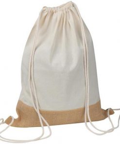 Τσάντα βαμβακερή πλάτης με βάση από λινάτσα Υ51.5x40εκ. Δυνατότητα εκτύπωσης