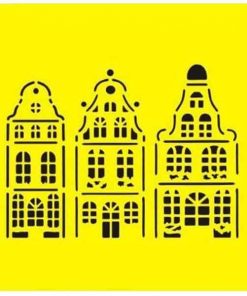 Στένσιλ πλαστικό "Σπίτια" 16x16εκ.  (ST0101)