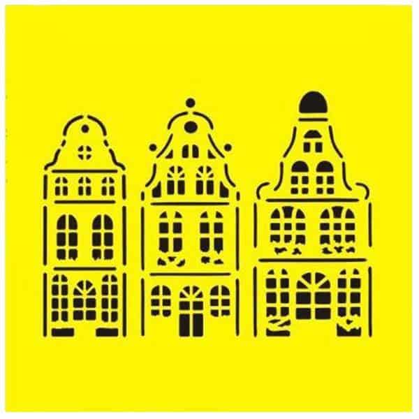 Στένσιλ πλαστικό "Σπίτια" 16x16εκ. (ST0101)