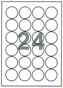 Fleks ετικέτ. αυτοκόλ. λευκές Ø46mm 24/φ 100φ Α4