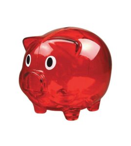 Κουμπαράς γουρουνάκι πλαστικός κόκκινος Υ10,1x12,6x10εκ.