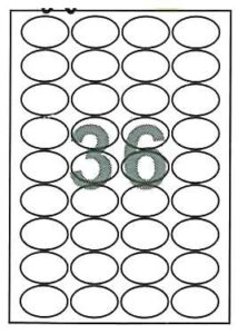 Fleks ετικέτ. αυτοκόλ. λευκές Ø45x30mm 36/φ 100φ Α4