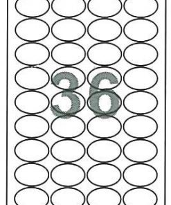 Fleks ετικέτ. αυτοκόλ. λευκές Ø45x30mm 36/φ 100φ Α4