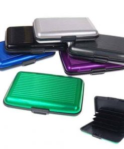 Σκληρή θήκη αλουμινίου για έως 12 κάρτες, 10.5x7x2εκ. διάφορα χρώματα