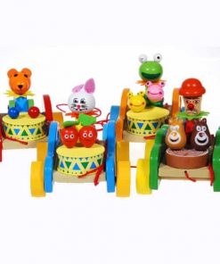 Συρόμενο αυτοκινητάκι ξύλινο 13,5x11x12εκ. κοκτέηλ 4 σχέδια