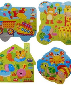 Εκπαιδευτικό παζλ ξύλινο 28,5x26.5εκ. κοκτέηλ