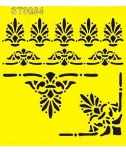 Στένσιλ πλαστικό "Μπορντούρα 3" 16x16εκ.  (ST0034)