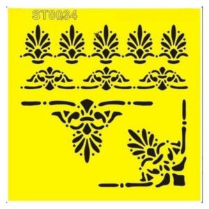 Στένσιλ πλαστικό "Μπορντούρα 3" 16x16εκ.  (ST0034)