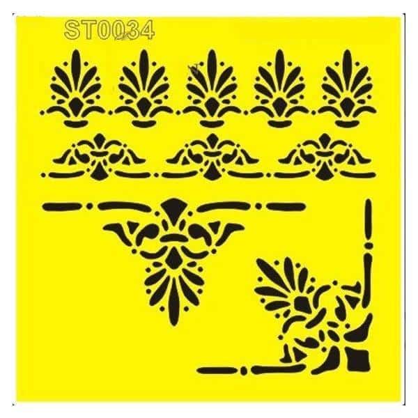 Στένσιλ πλαστικό "Μπορντούρα 3" 16x16εκ. (ST0034)