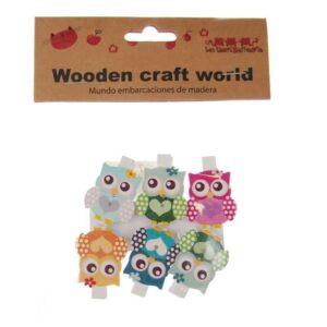 Μανταλάκια κουκουβάγια 4εκ., 6 τεμάχια