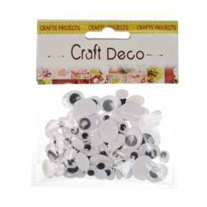 Αυτοκόλλητα μάτια χειροτεχνείας οβάλ 75τεμ