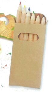 Ξυλομπογιές οικολογικές μισού μήκους 6 χρώματα. Δυνατότητα εκτύπωσης