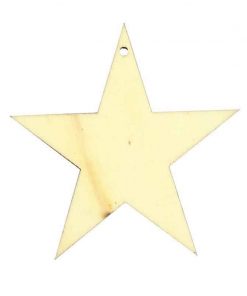 Αστέρι ξύλινο με τρύπα 8x7,7x0,3εκ.