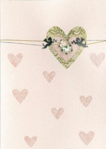 Κάρτα-προσκλητήριο με φάκελο "Καρδιά χρυσή" 13x18εκ.