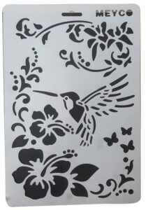 Στένσιλ απο πολυπροπυλένιο Α4 άνθη-πουλί