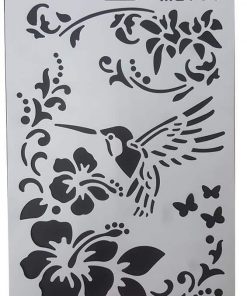 Στένσιλ απο πολυπροπυλένιο Α4 άνθη-πουλί
