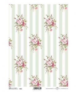 Ριζόχαρτο "stripes bouquets" 21x29εκ.   (ITD-R621)