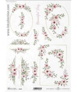 Ριζόχαρτο "Watercolors flowers 2" 21x29εκ.   (ITD-R1459)