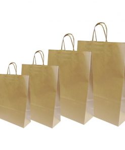 Next χάρτινη τσάντα καφέ με στριφτό χερούλι Υ48x45x17εκ. Δυνατότητα εκτύπωσης