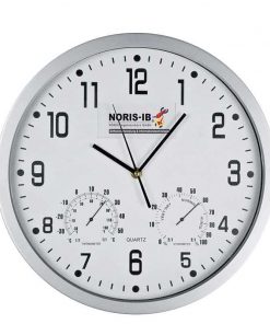 Ρολόι τοίχου θερμόμετρο-υγρόμετρο λευκό καντράν Ø35εκ.