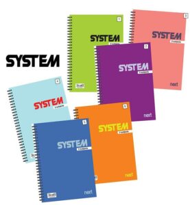 Next system τετράδιο σπιράλ 17x25εκ. 3θεμ.