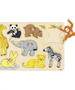 Goki παζλ - σφηνώματα ξύλινο "'Αγρια ζώα" 30x21εκ. 8 τεμαχίων