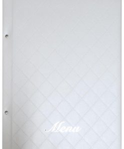 Next μενού εστιατορίου καπιτονέ λευκό καπιτονέ με 10 ζελατίνες και βίδες 24x32εκ.