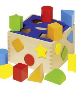 Goki κύβος ταξινόμησης σχημάτων ξύλινος 16x10εκ. 10 τεμαχία.