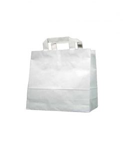 Next χάρτινη τσάντα delivery άσπρη με πλακέ χερούλι Υ25x26x17εκ. Δυνατότητα εκτύπωσης