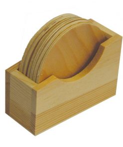 Σουβέρ στρόγγυλα ξύλινα 6τεμ. σε θήκη