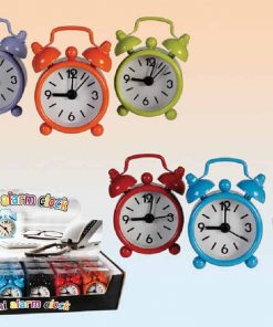 Ρολόι - ξυπνητήρι 6 χρώματα Υ6x4εκ. σε κουτί απο pvc