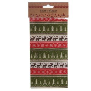 Ύφασμα χειροτεχνίας δέντρα-τάρανδοι 45εκ. x 50εκ.