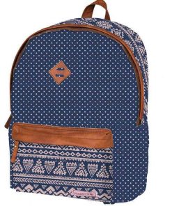 Marshmallow τσάντα πλάτης μπλε πουά με 2 θήκες 41x32x14εκ.