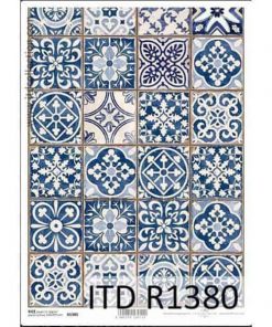 Ριζόχαρτο "Vintage-blue tiles" 21x29εκ.   (ITD-R1380)