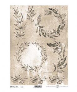Ριζόχαρτο "wreath" 21x29εκ.   (ITD-R1156)