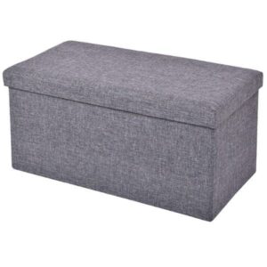 Σκαμπό με αποθηκευτικό χώρο, γκρι, Υ36x76x38 εκ.