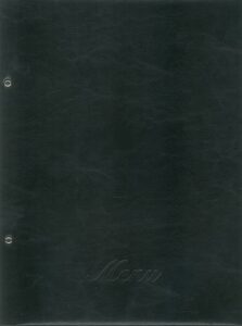 Next μενού εστιατορίου μαύρο πυρογραφικό με 10 ζελατίνες και βίδες 24x32εκ