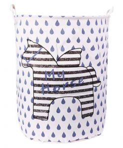 Καλάθι αποθήκευσης ή απλύτων "Πήγασος-Ρίγες", Υ48εκ. Ø45εκ.