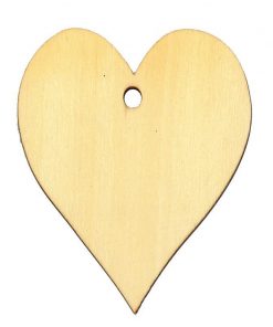Kαρδιά ξύλινη με τρύπα 8x6.5x0.3εκ.